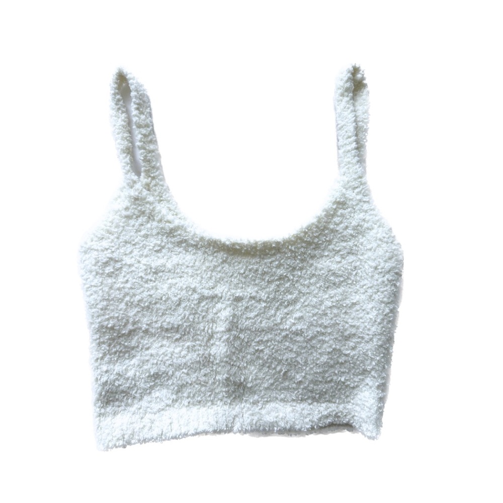 🤍 skims cropped tank from the cozy collection in the shade “bone” 🤍